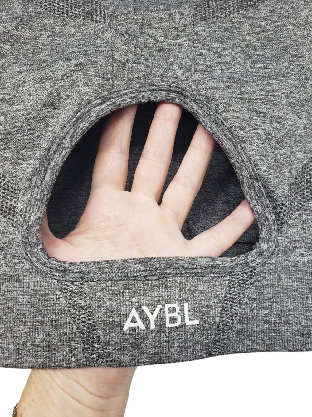 AYBL Motion Seamless Long Sleeve Crop Top S NWT Grey Marl Gym Activewear - Picture 7 of 7